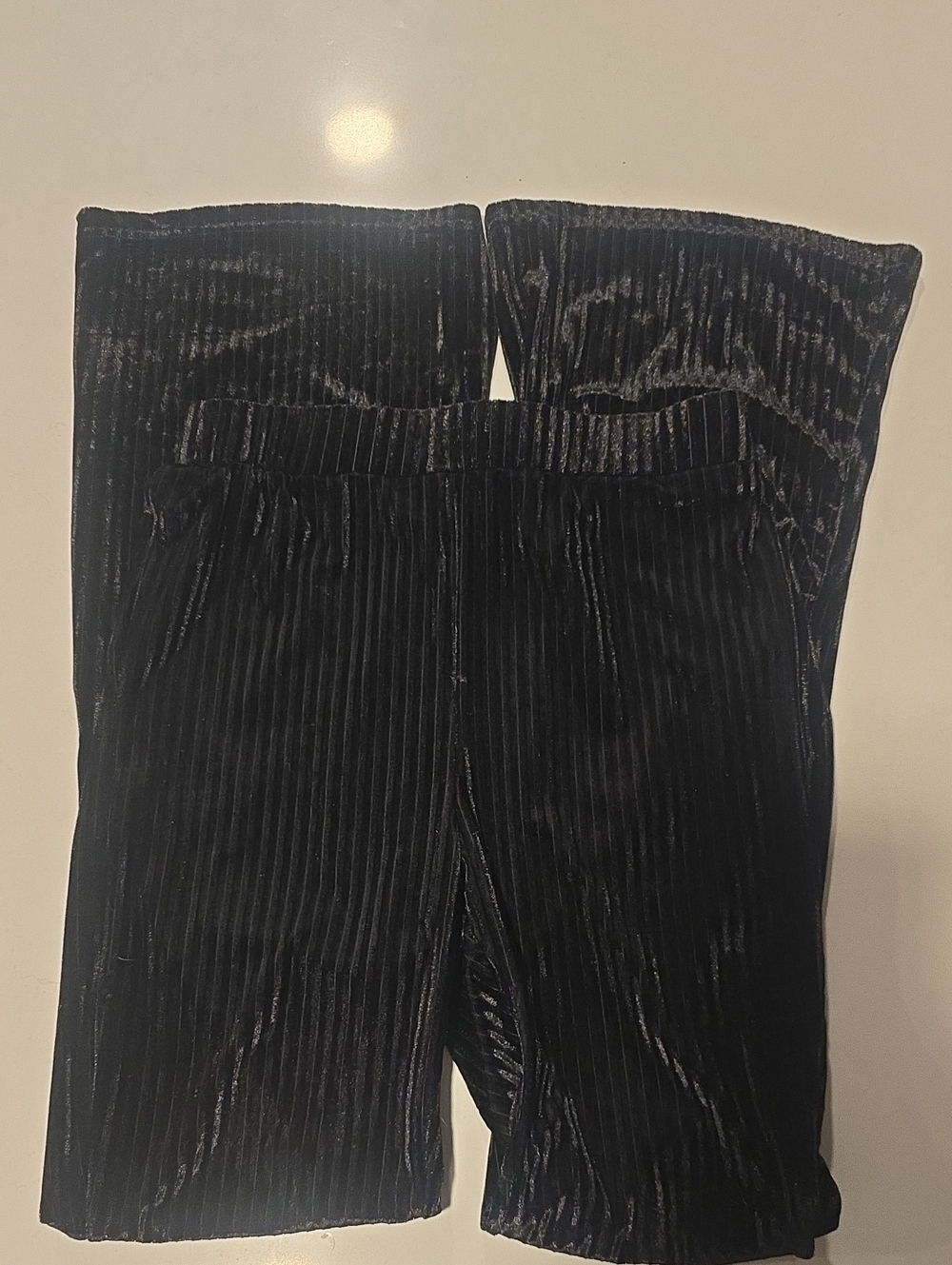 Black Velvet Ribbed Pants - Picture 3 of 3